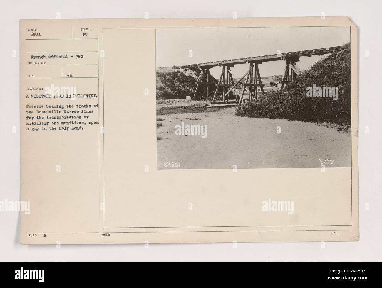A military road in Palestine, this photograph captures a Prestle ...