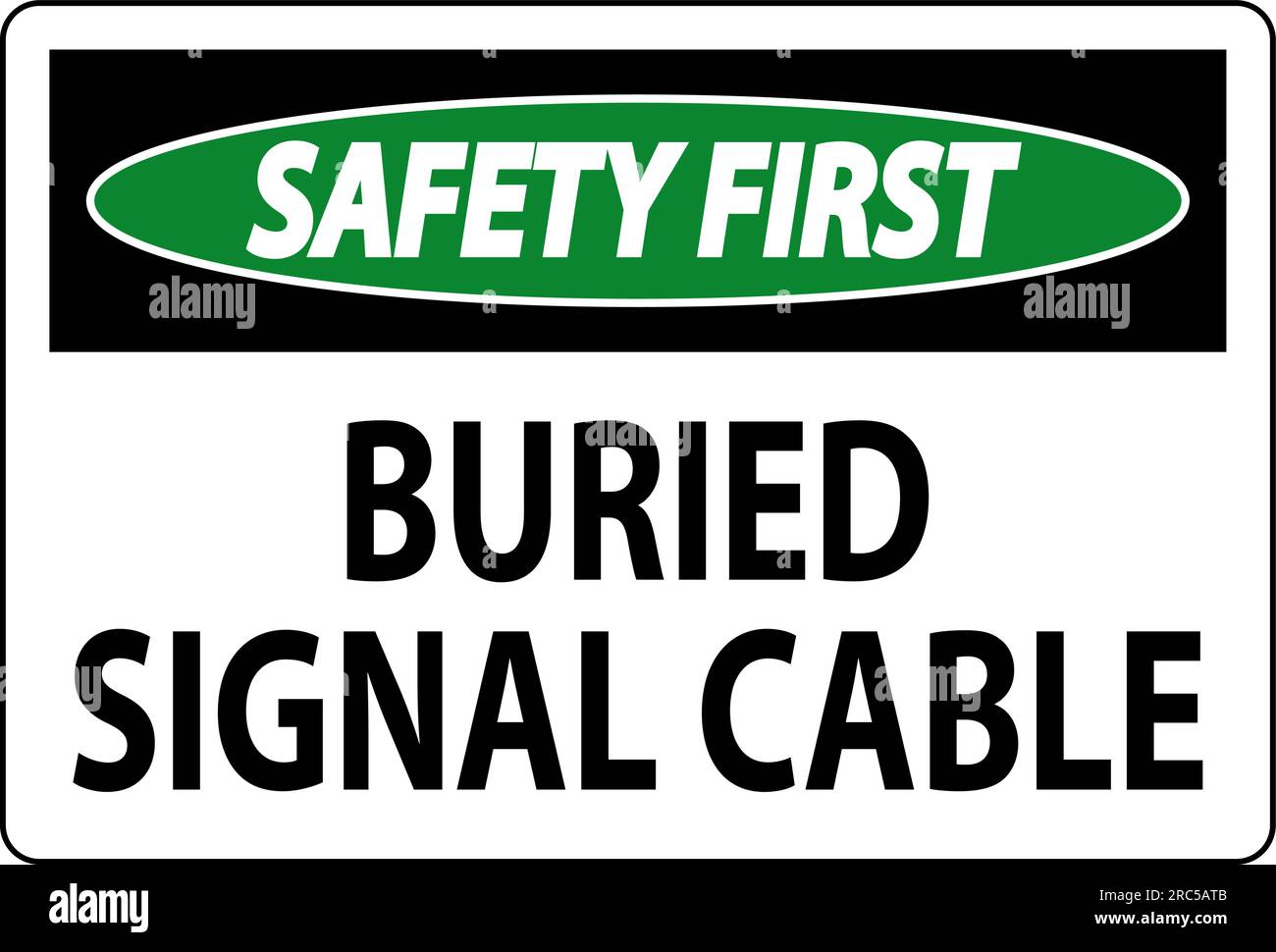 Atb Risk Sign Safety First Sign Buried Signal Cable On White Bacground Stock Vector ...