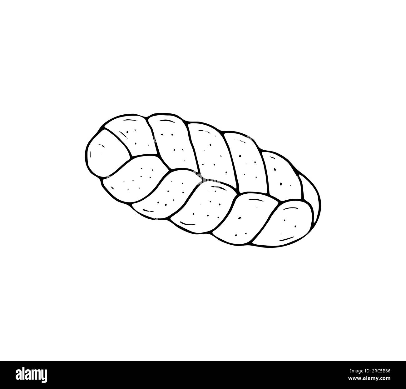 Hand drawn bread, challah bun vector illustration, Bakery product