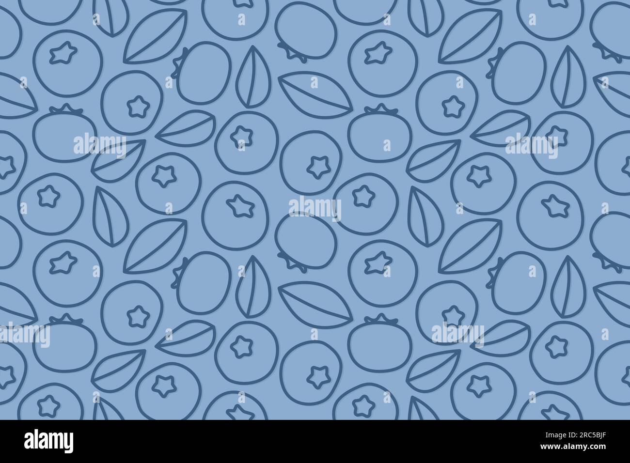 summer seamless fruits pattern with blueberries- vector illustration Stock Vector