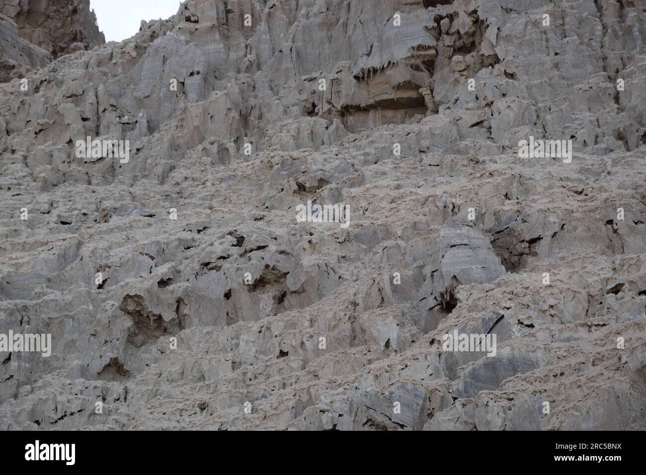 Lot's Wife Rock Formation - Mount Sodom near the Lower Basin of the Dead Sea in Israel Stock Photo