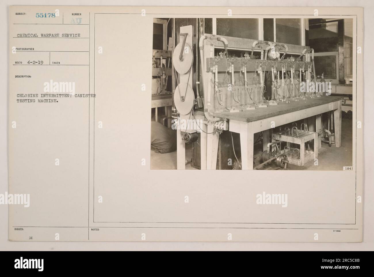 A Chlorine Intermittent Canister Testing Machine is being captured in