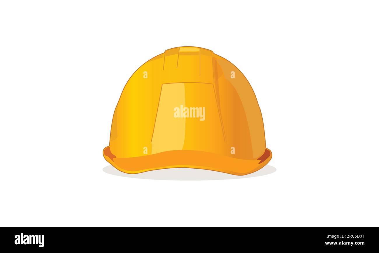 yellow hard labor helmet isolated on white Stock Vector