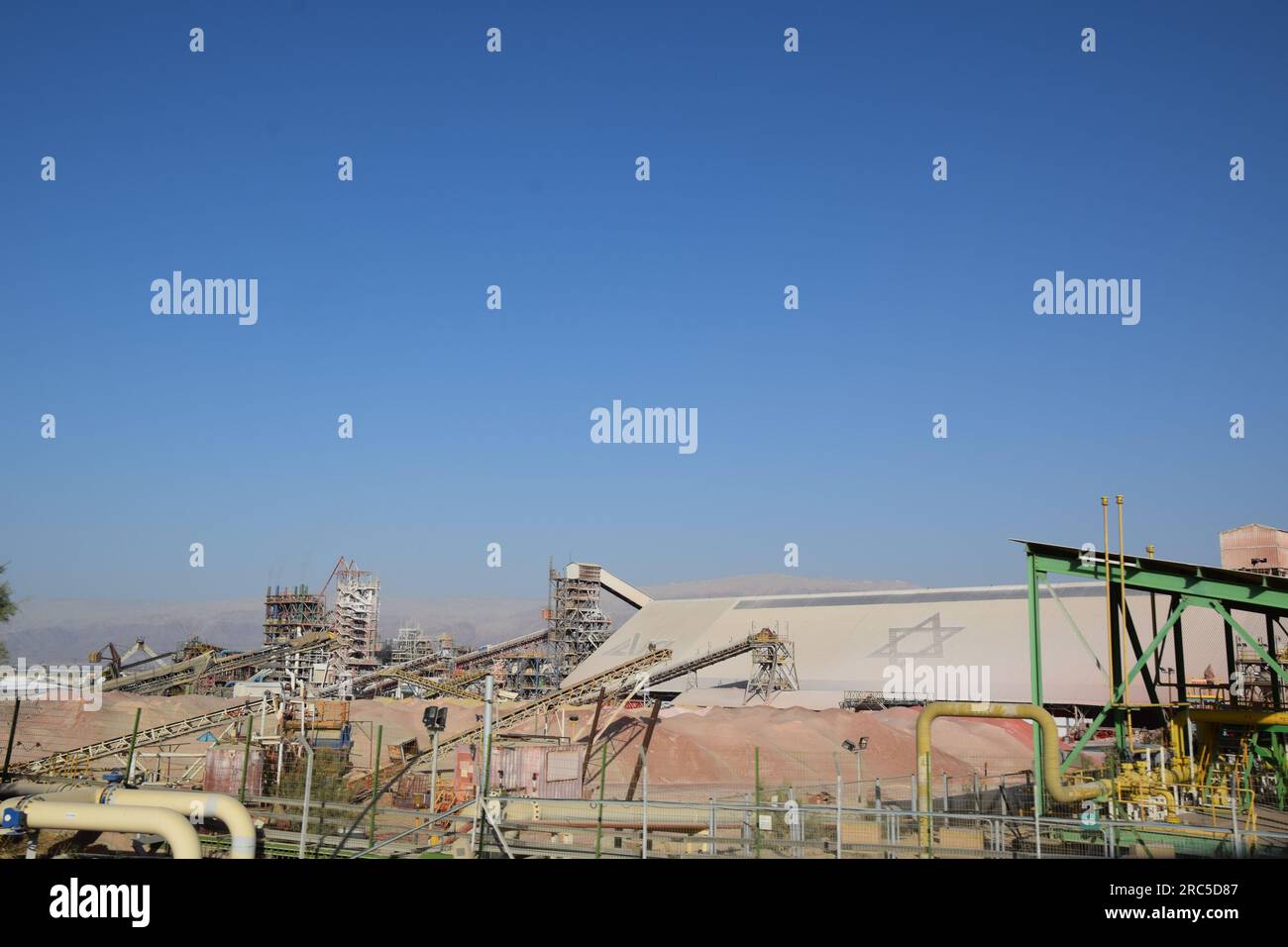 Salt Mining, Salt Farming along the Lower Basin of the Dead Sea in Israel Stock Photo