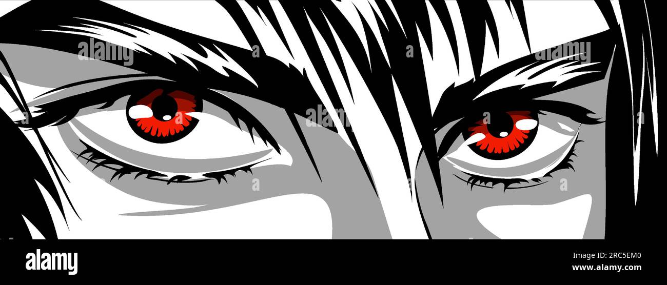 Colorful beautiful eyes in anime manga style Vector Image