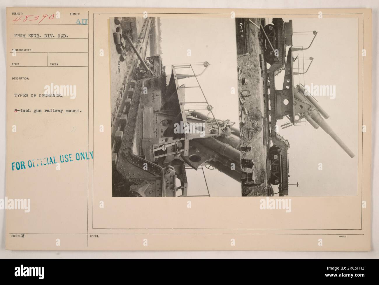 Image of an 8inch gun railway mount from the Engineer Division's