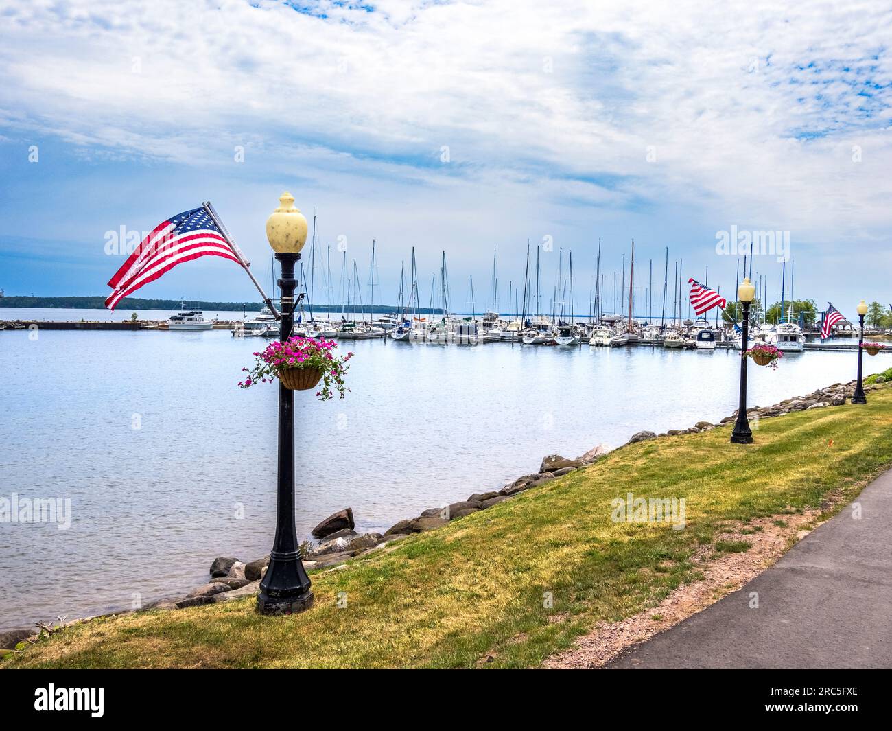 Bayfield Waterfront Walk on Lake Superior with Apostle Islands Marina