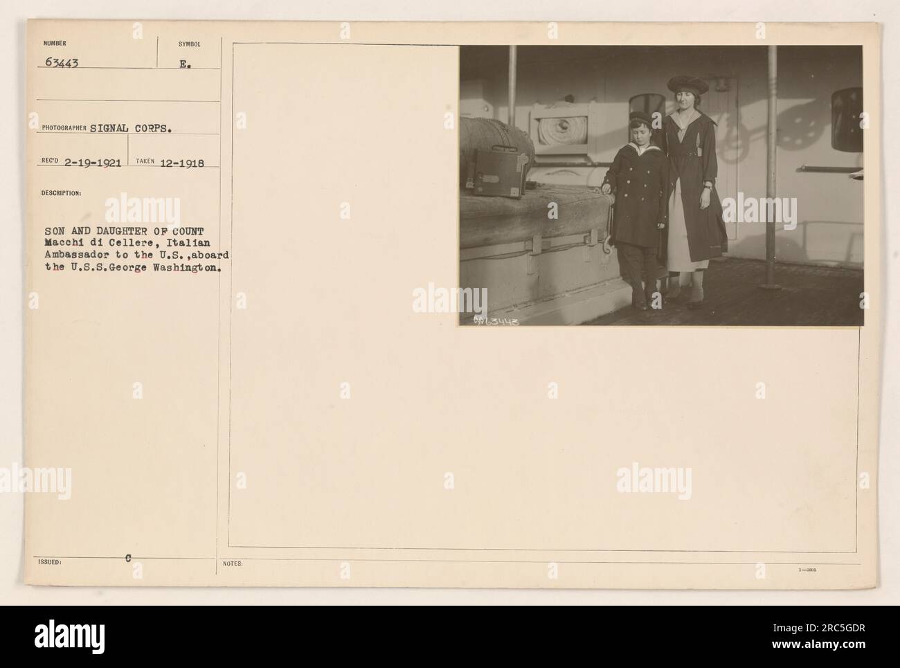 The son and daughter of Count Macchi di Cellere, Italian Ambassador to