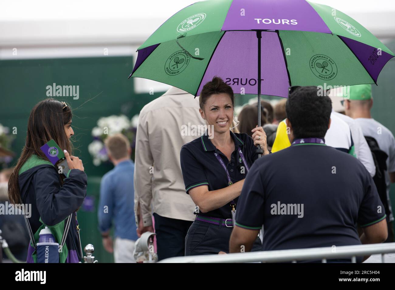 London, UK. 13th July, 2023. large queues amid tight security at the All England Lawn Tennis Club, Wimbledon during the tennis. Credit: Ian Davidson/Alamy Live News Stock Photo