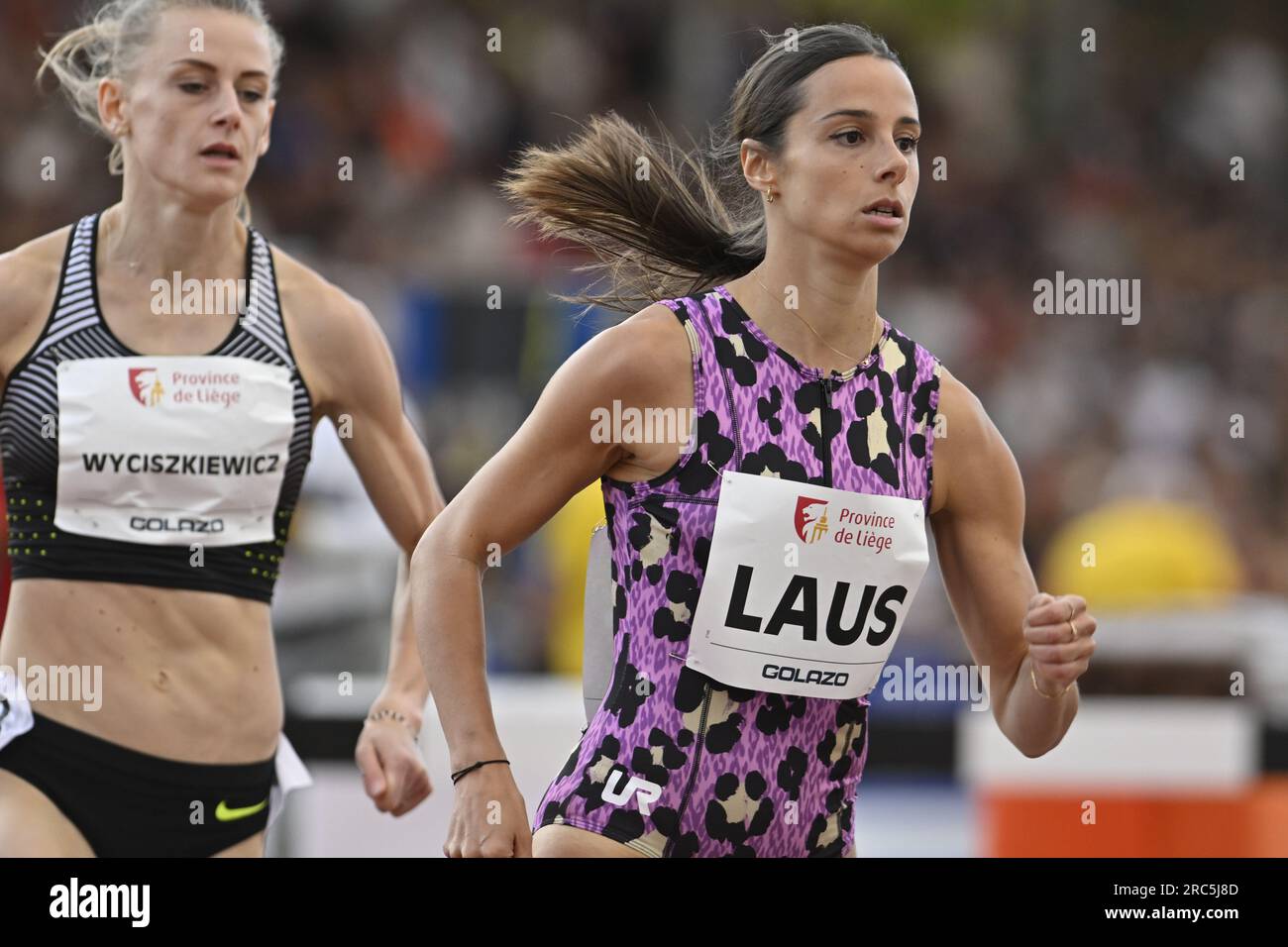 Liege, Belgium. 12th July, 2023. Belgian Camille Laus pictured in