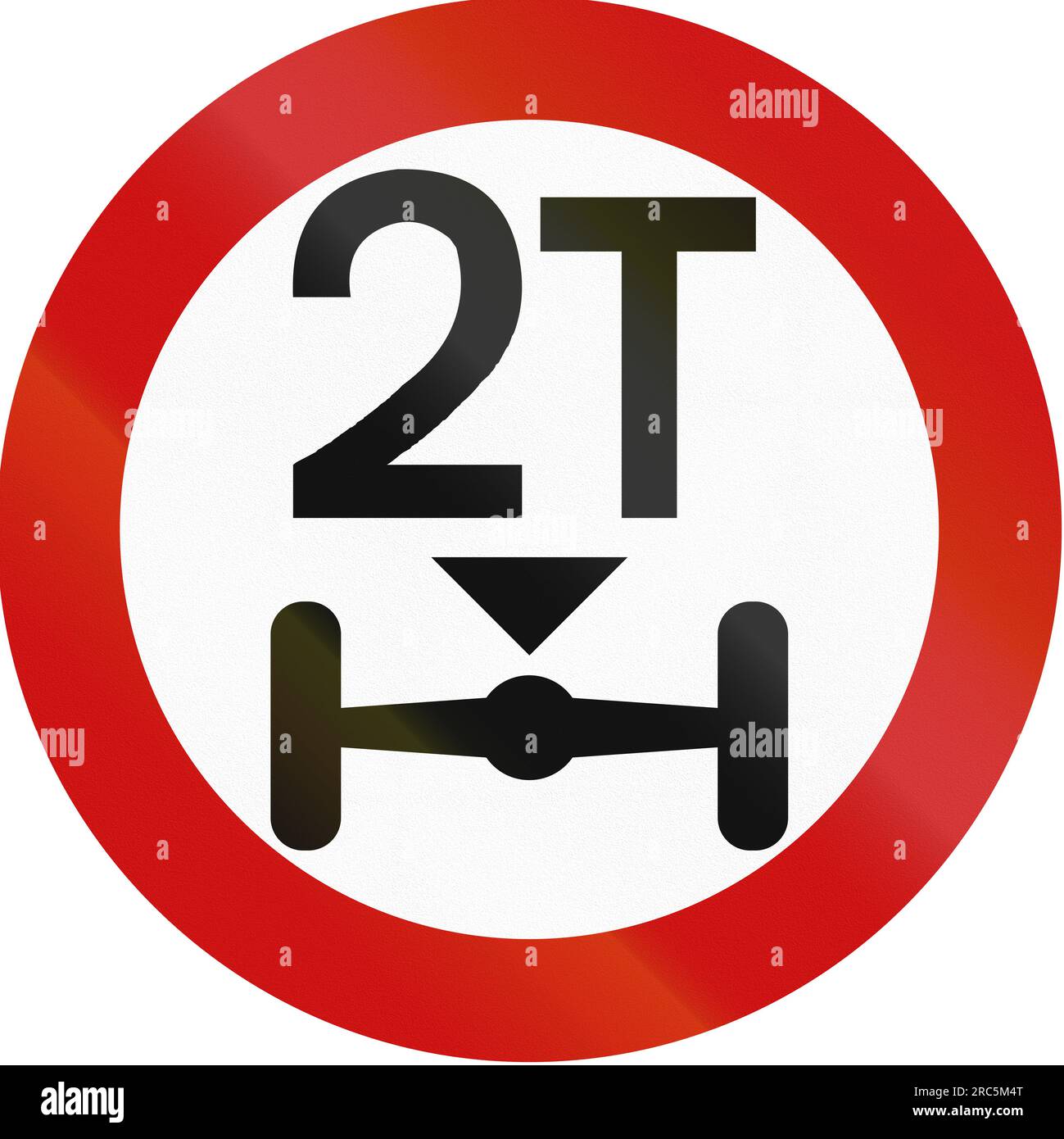 Greek traffic sign prohibiting throroughfare of vehicles with a load