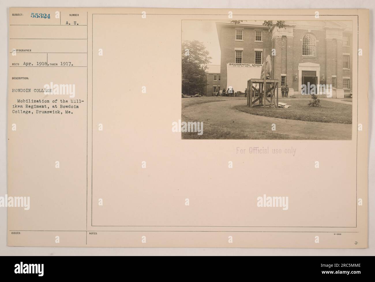 Soldiers of the Milliken Regiment gather for mobilization at Bowdoin