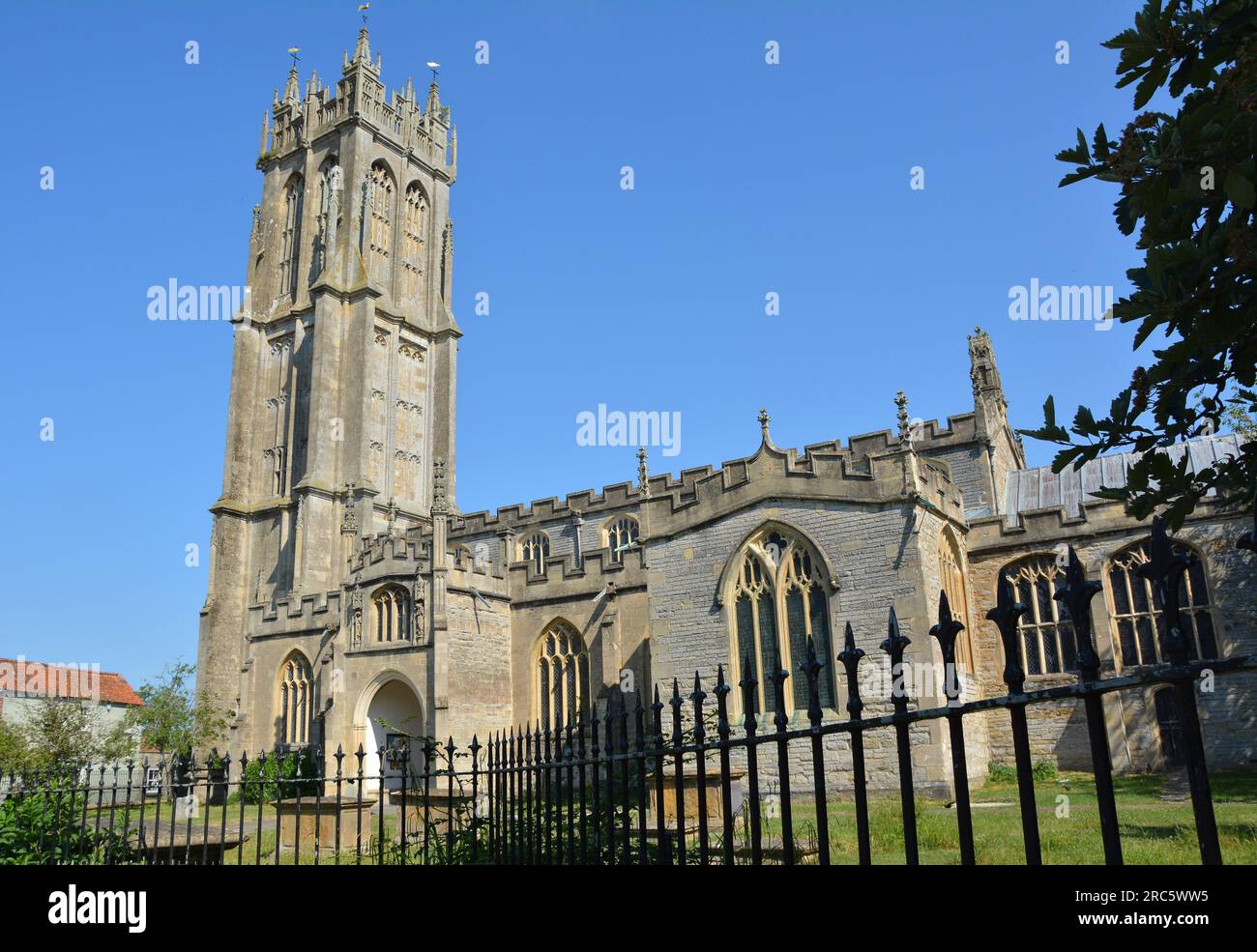 The Church of Saint John the Baptist, Glastonbury, Somerset, England. Stock Photo