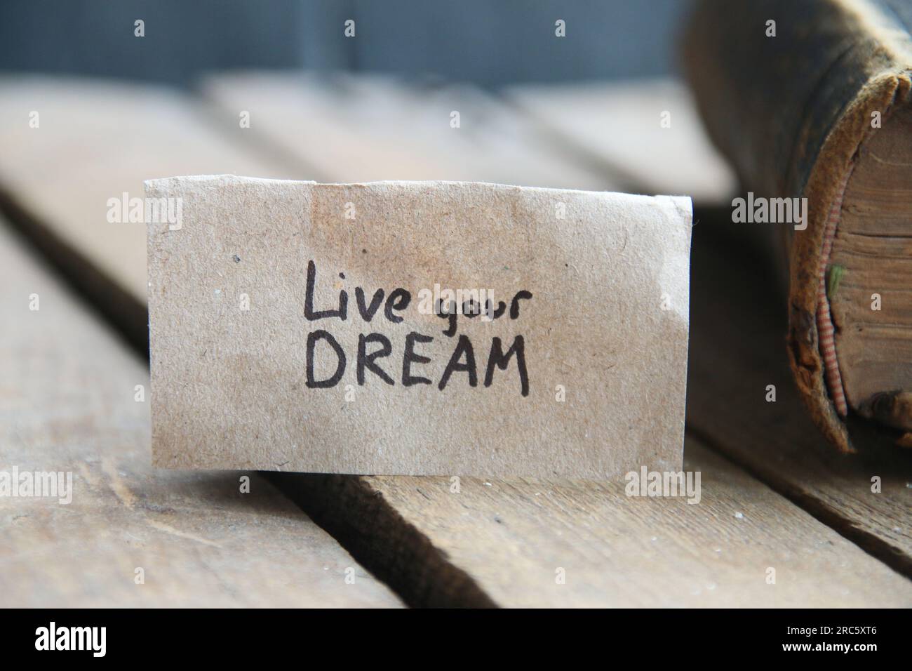 Live your dream card. The inscription on the tag. Vintage style
