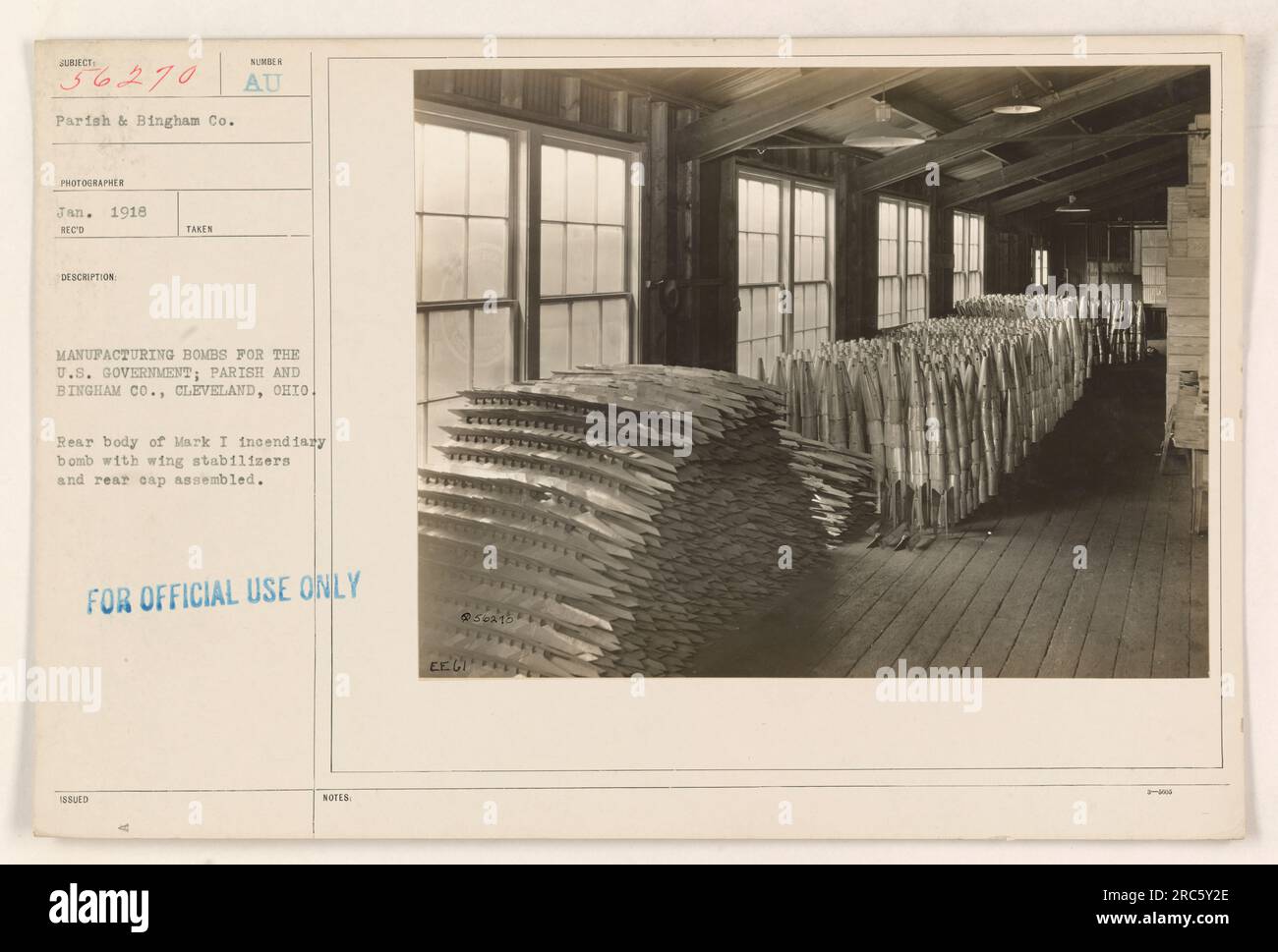Manufacturing process of Mark I incendiary bombs at Parish and Bingham