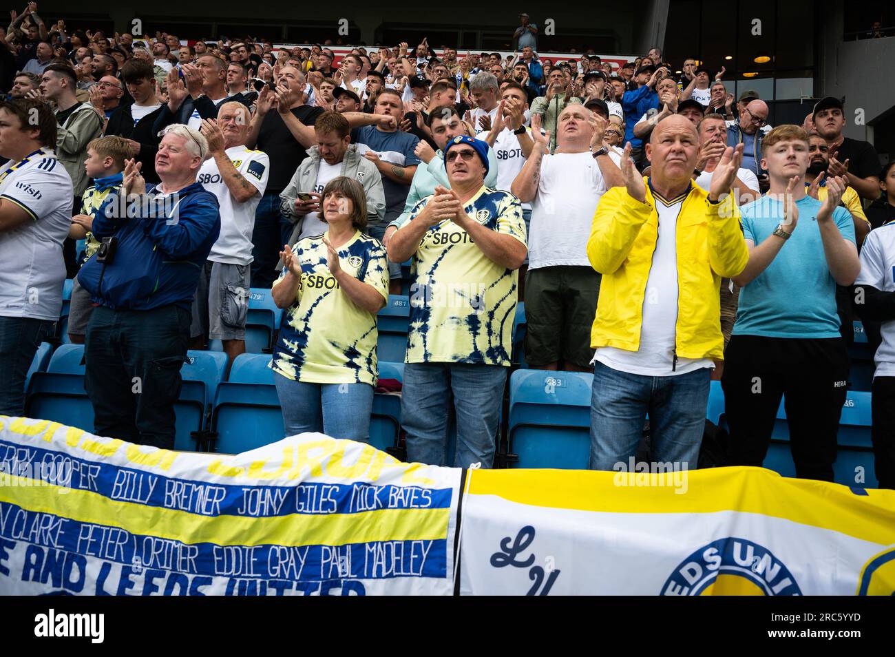 Oslo, Norway. 12th July, 2023. Football fans of Leeds United seen on