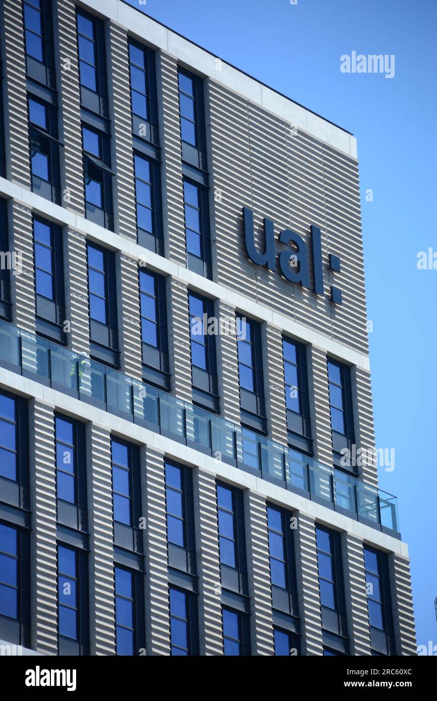The new UAL (University of the Arts), Queen Elizabeth Olympic Park, Stratford, London Stock Photo