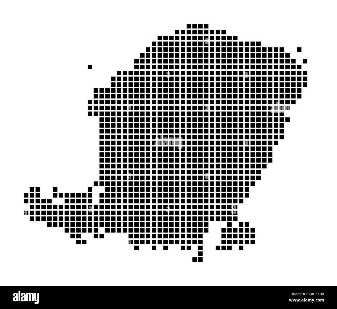 Lombok map. Map of Lombok in dotted style. Borders of the island filled