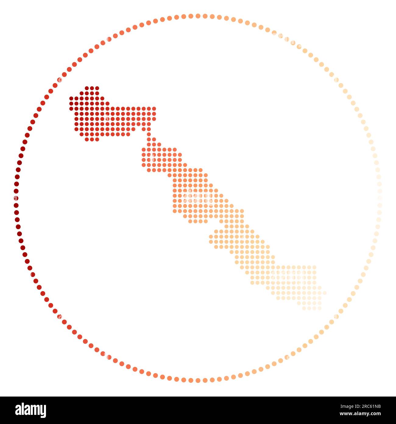 Musha Cay digital badge. Dotted style map of Musha Cay in circle. Tech ...
