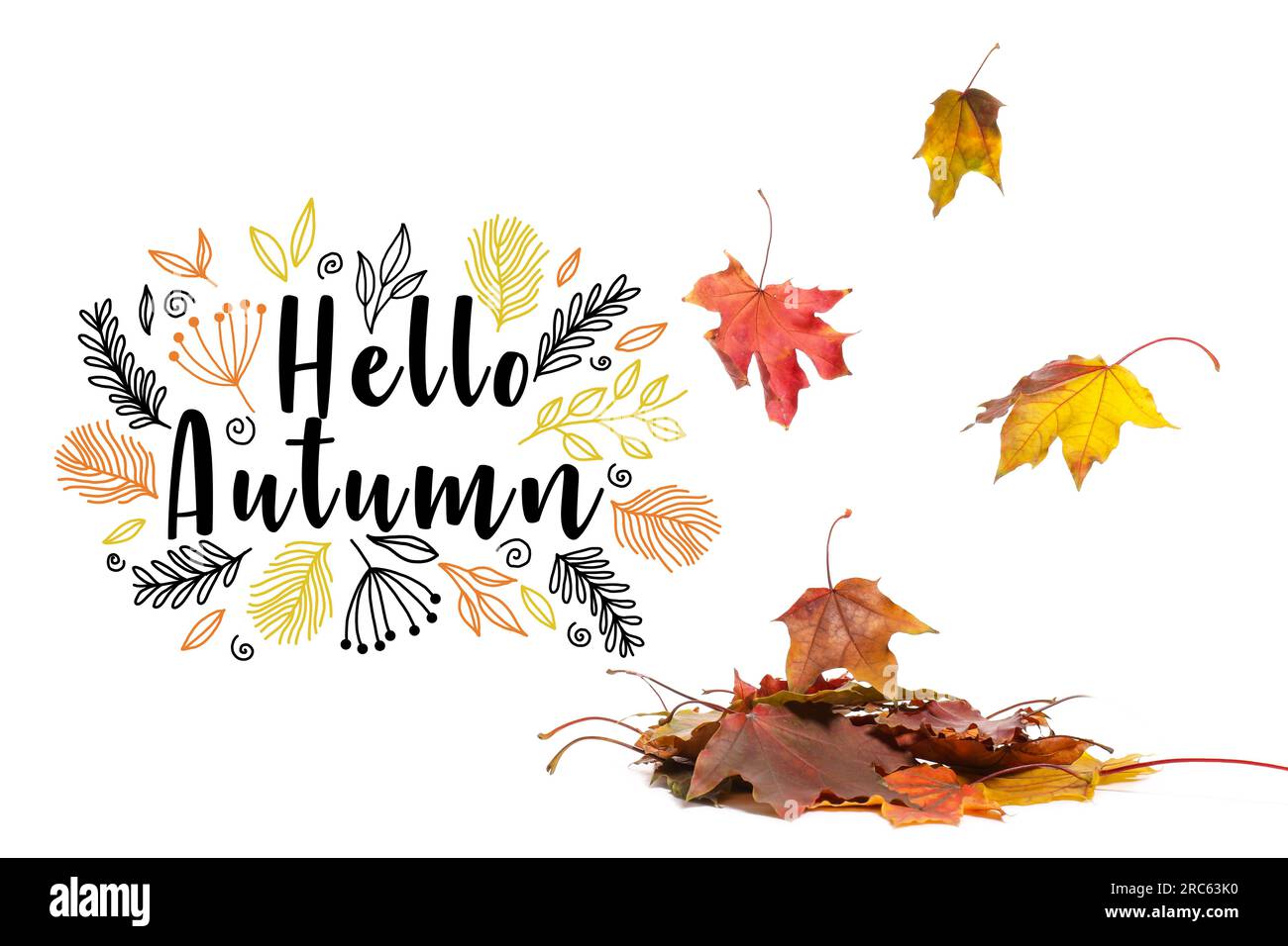 Hello november yellow leaves Cut Out