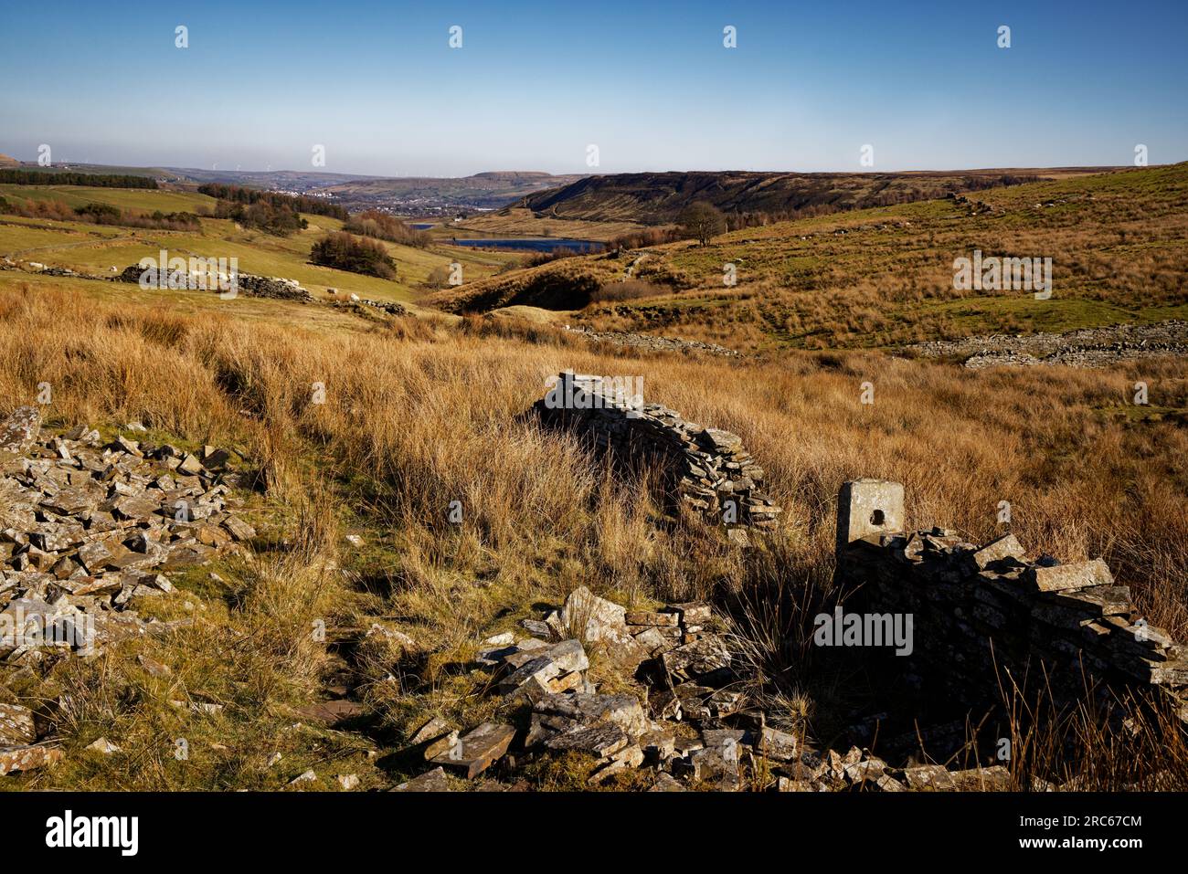 Drystone walls at the Head of Haslingden Grane Valley Stock Photo Alamy