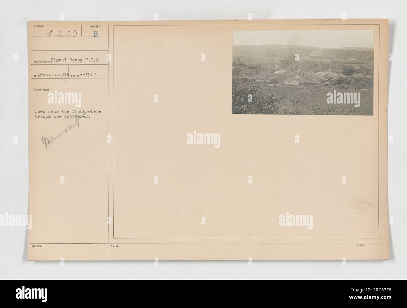 Soldiers quarters in a town near the front during World War I. Photo