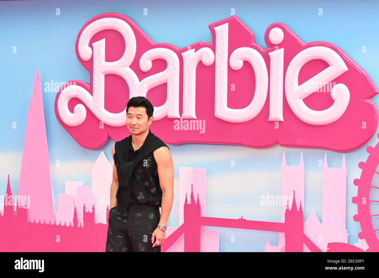 Simu Liu at the photocall for Barbie, at the London Eye. Picture date:  Wednesday July 12, 2023 Stock Photo - Alamy