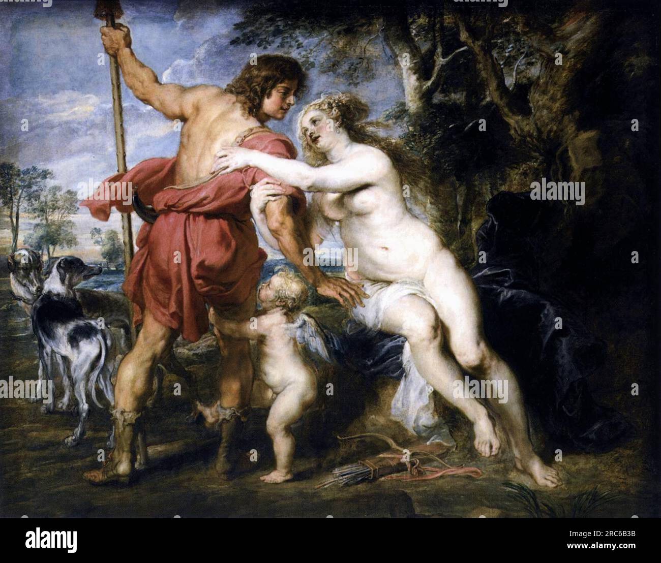 Venus and Adonis 1635 by Peter Paul Rubens Stock Photo