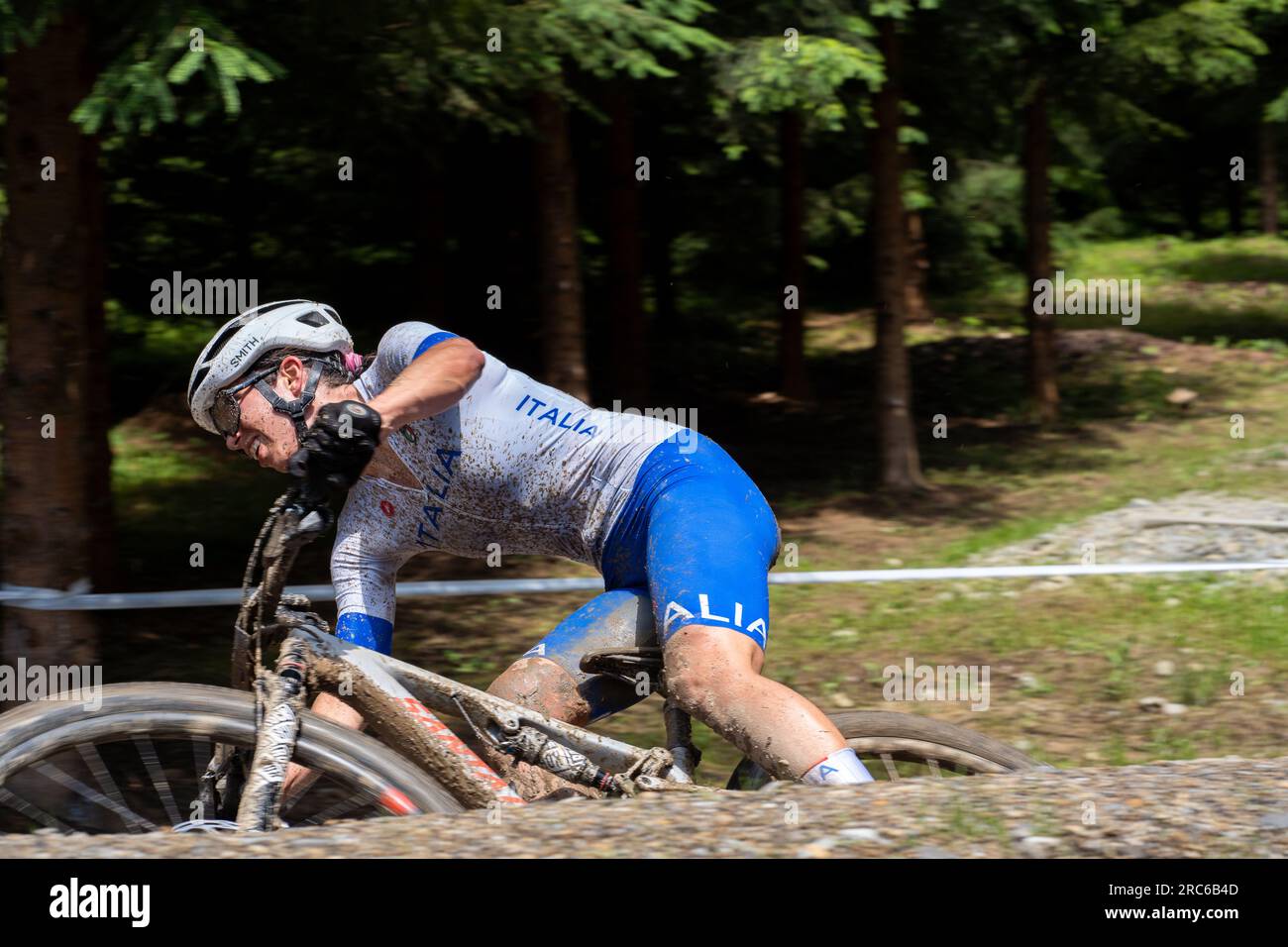 Martina Berta on fast turn 2023 UEC MTB Elite European Championships