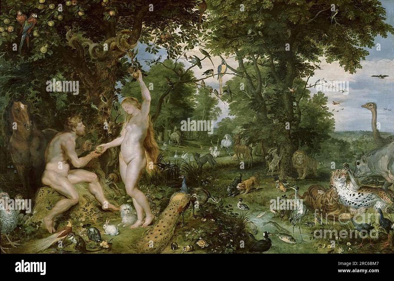 The Garden of Eden with the Fall of Man by Peter Paul Rubens Stock Photo