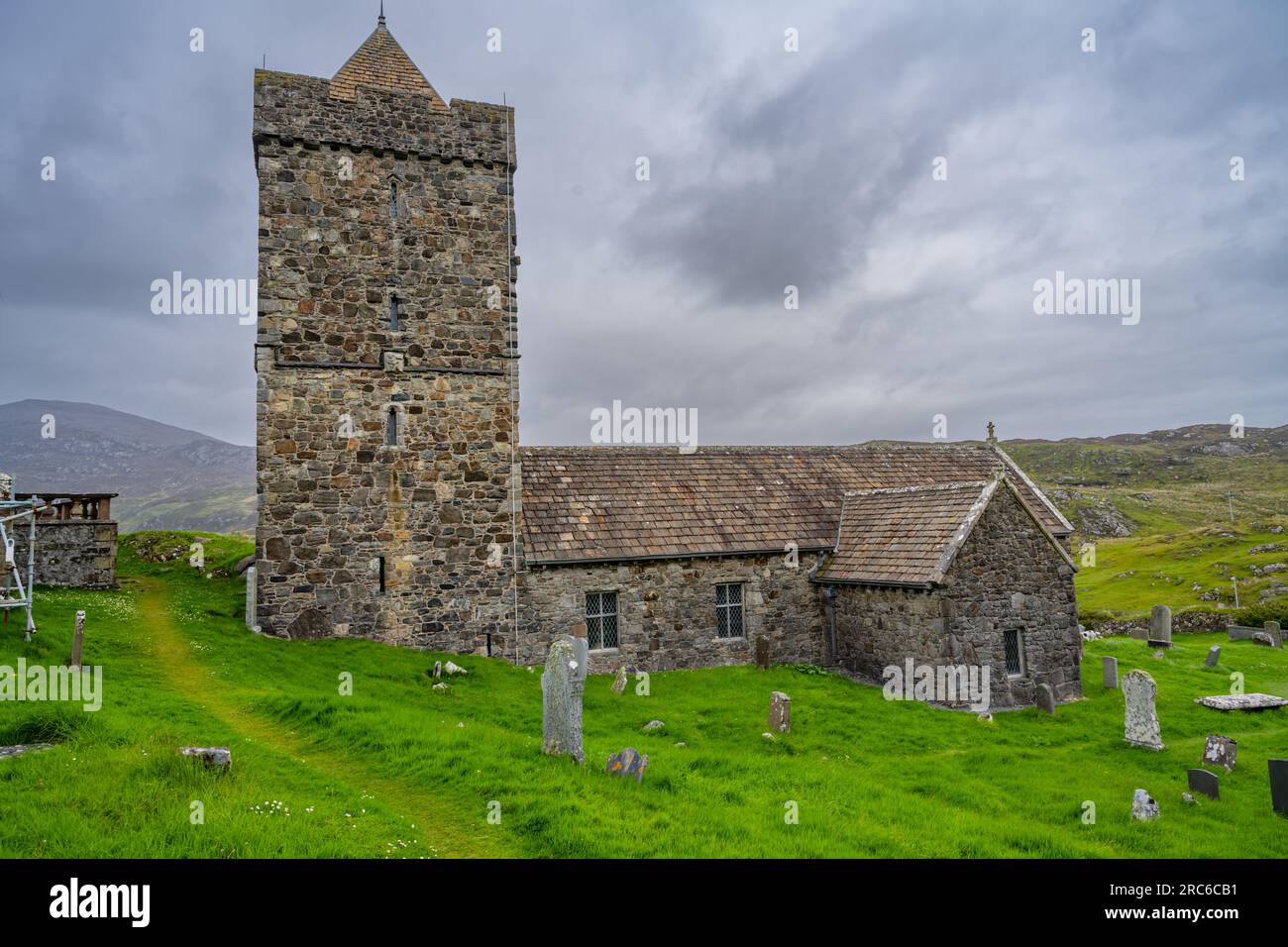 Exterior of St Clement's Church Rodel Isle of Harris Stock Photo