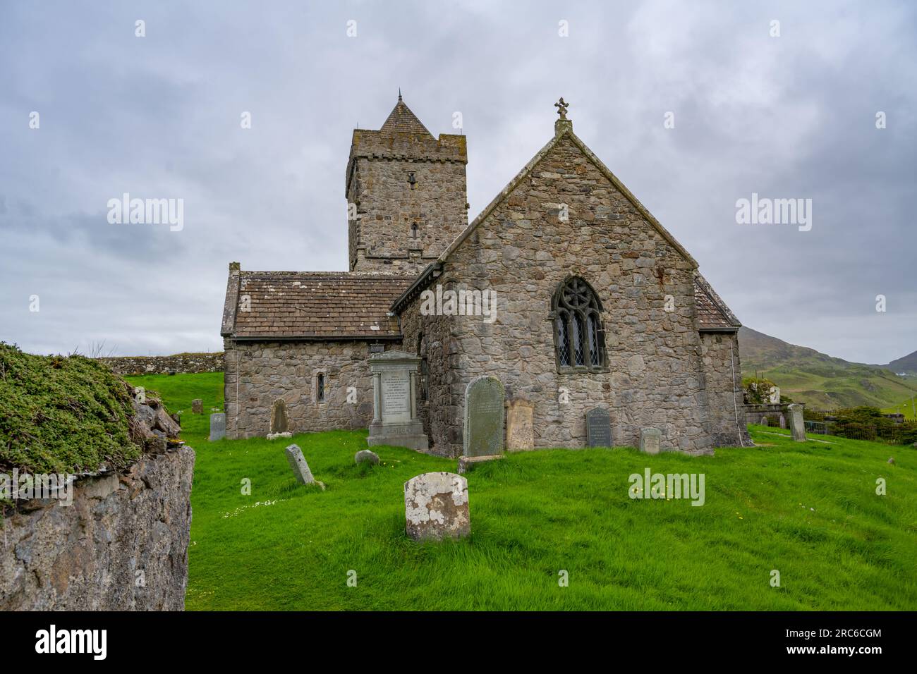 Exterior  of  St Clement's Church Rodel Isle of Harris Stock Photo