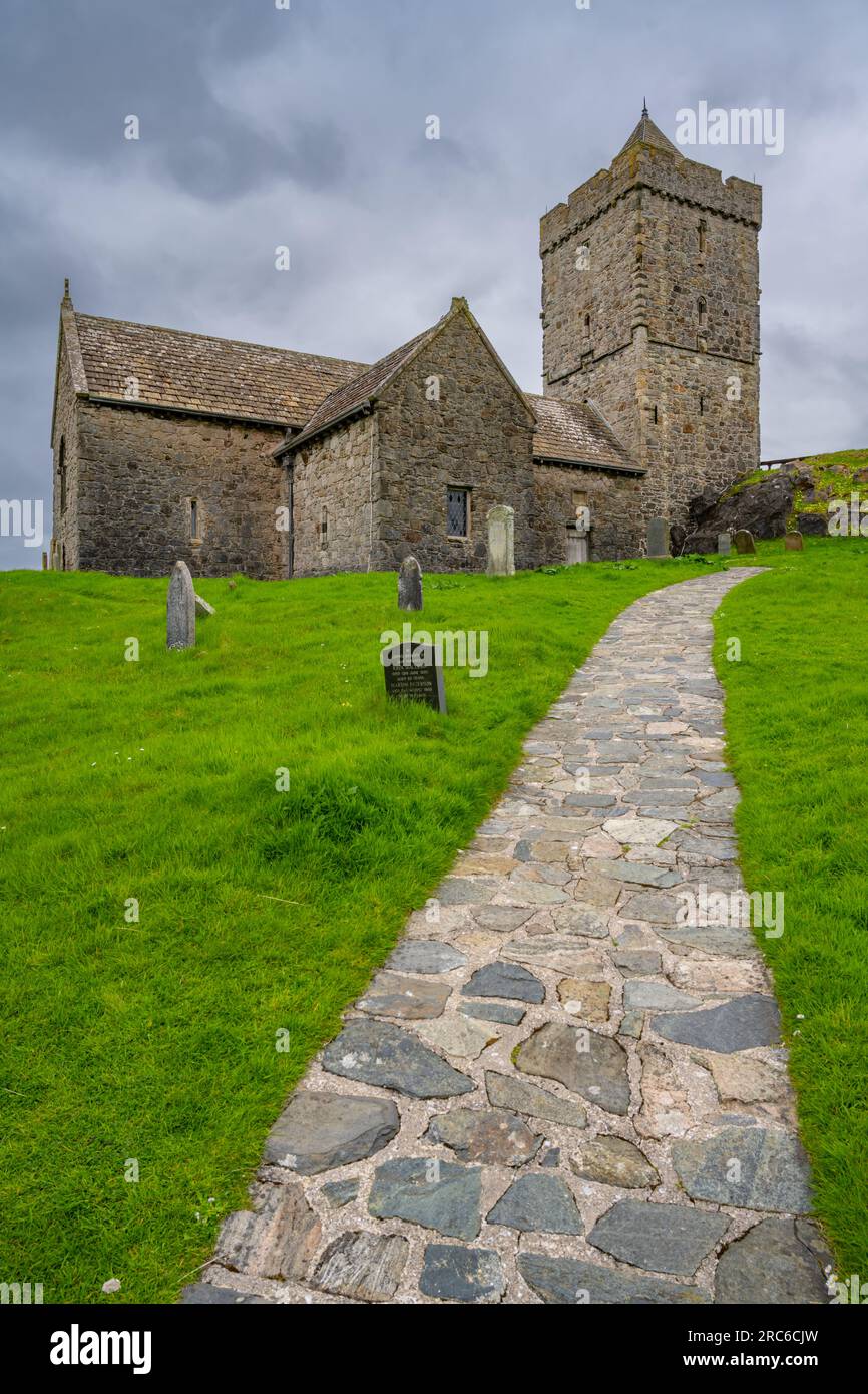 Exterior  of  St Clement's Church Rodel Isle of Harris Stock Photo