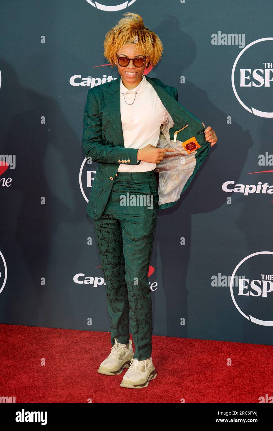 College basketball player Jasmine Carson of Louisiana State University Tigers, arrives at the