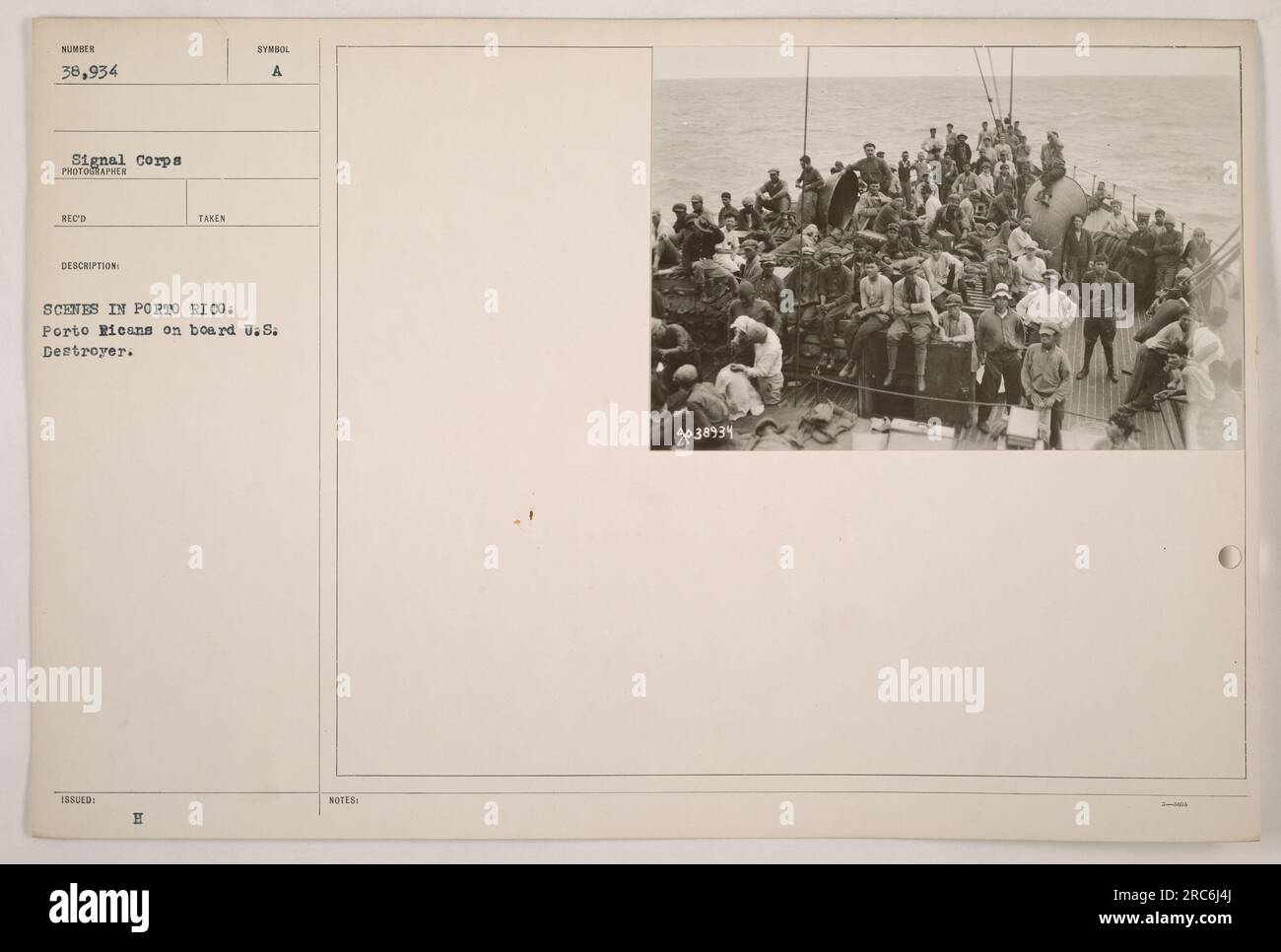 Porto Ricans aboard a U.S. Destroyer during World War I. This ...
