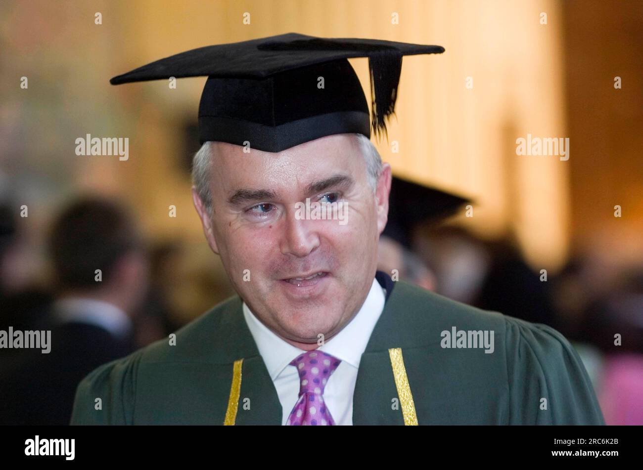 Huw Edwards pictured during Swansea University graduation ceremony in 2007. Stock Photo