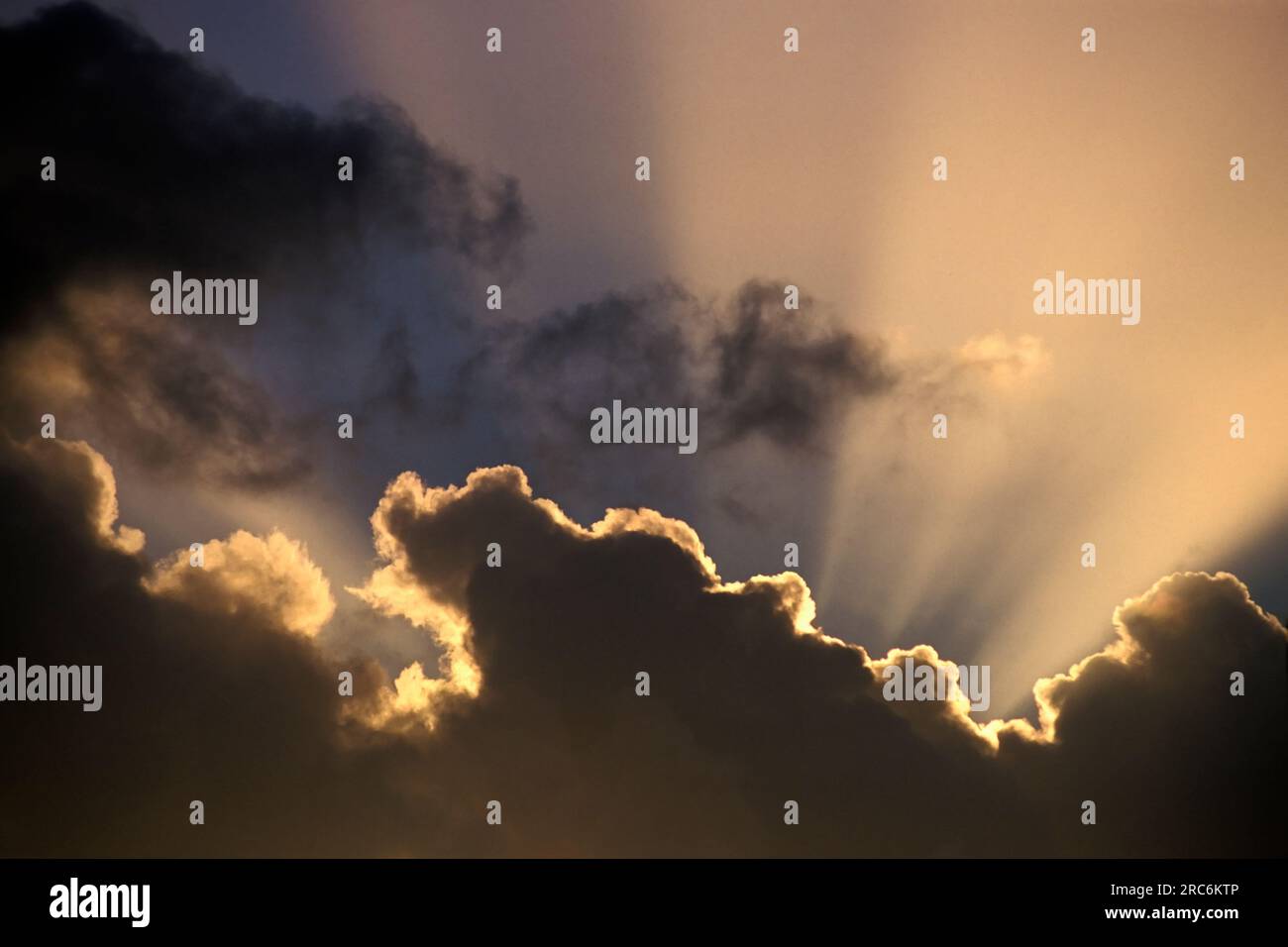 Antigua, Clouds and god-beams Stock Photo - Alamy