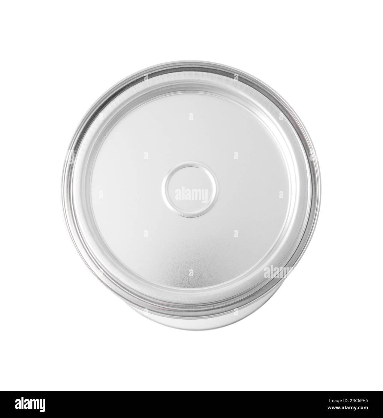 One can of paint on white background, above view Stock Photo Alamy
