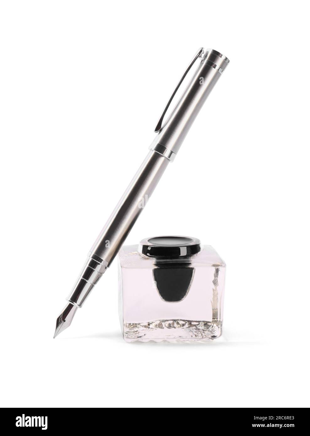 Old Dip Pen And Inkwell Isolated On White Background Stock Photo, Picture  and Royalty Free Image. Image 59394526.