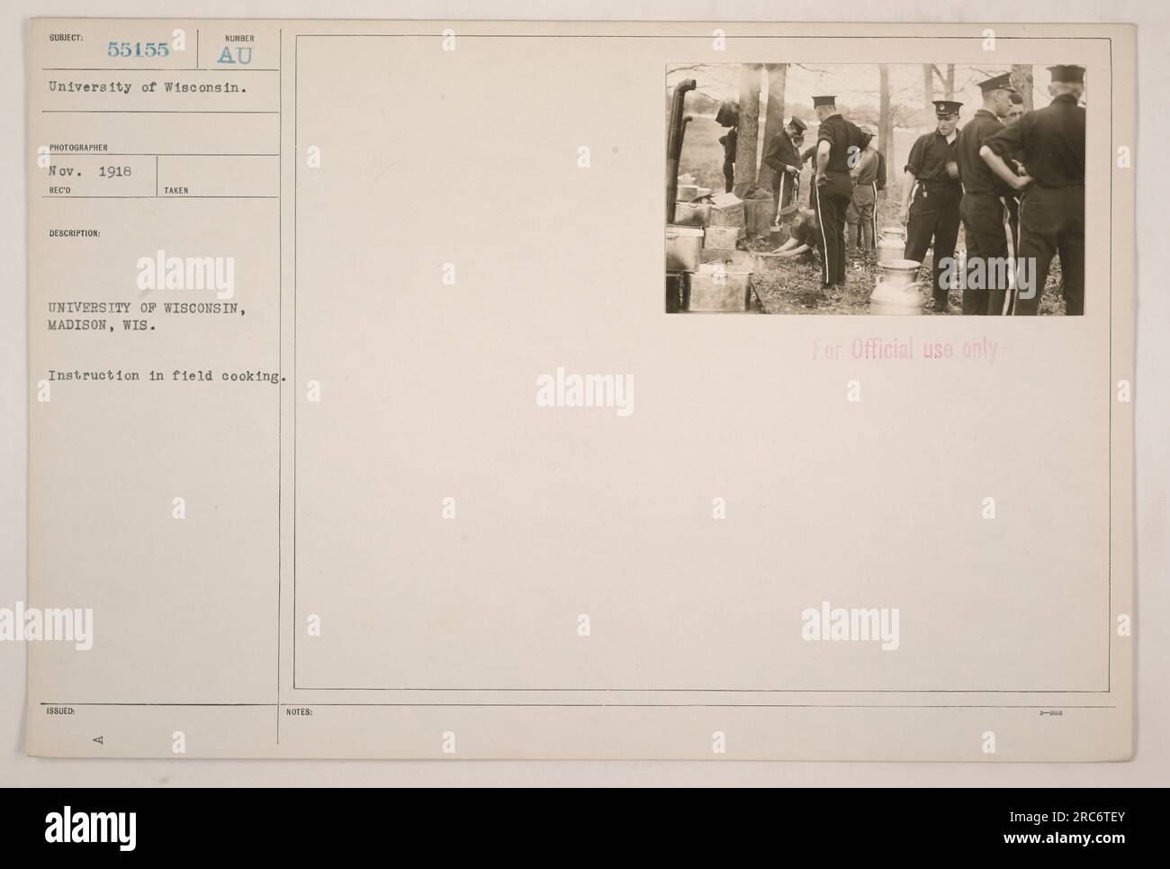 University of Wisconsin conducting field cooking instruction during