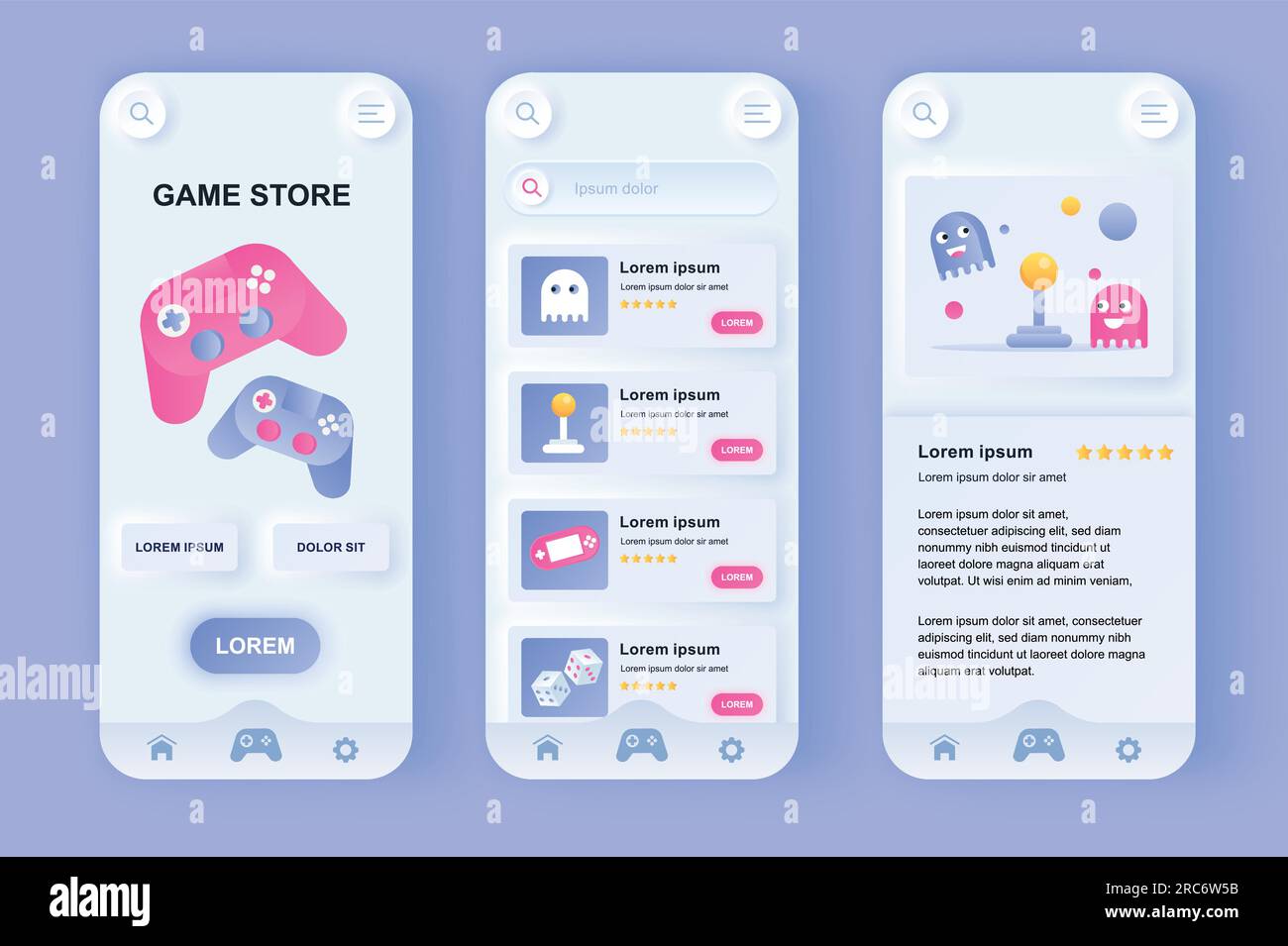 Game store UI kit on Yellow Images Creative Store