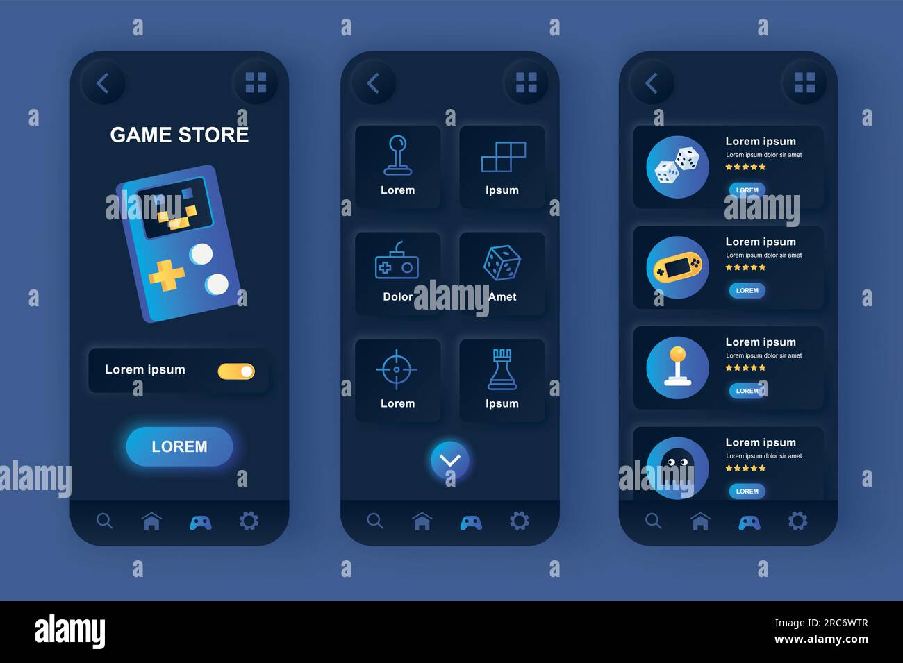 Game Store UI Kit on Yellow Images Creative Store