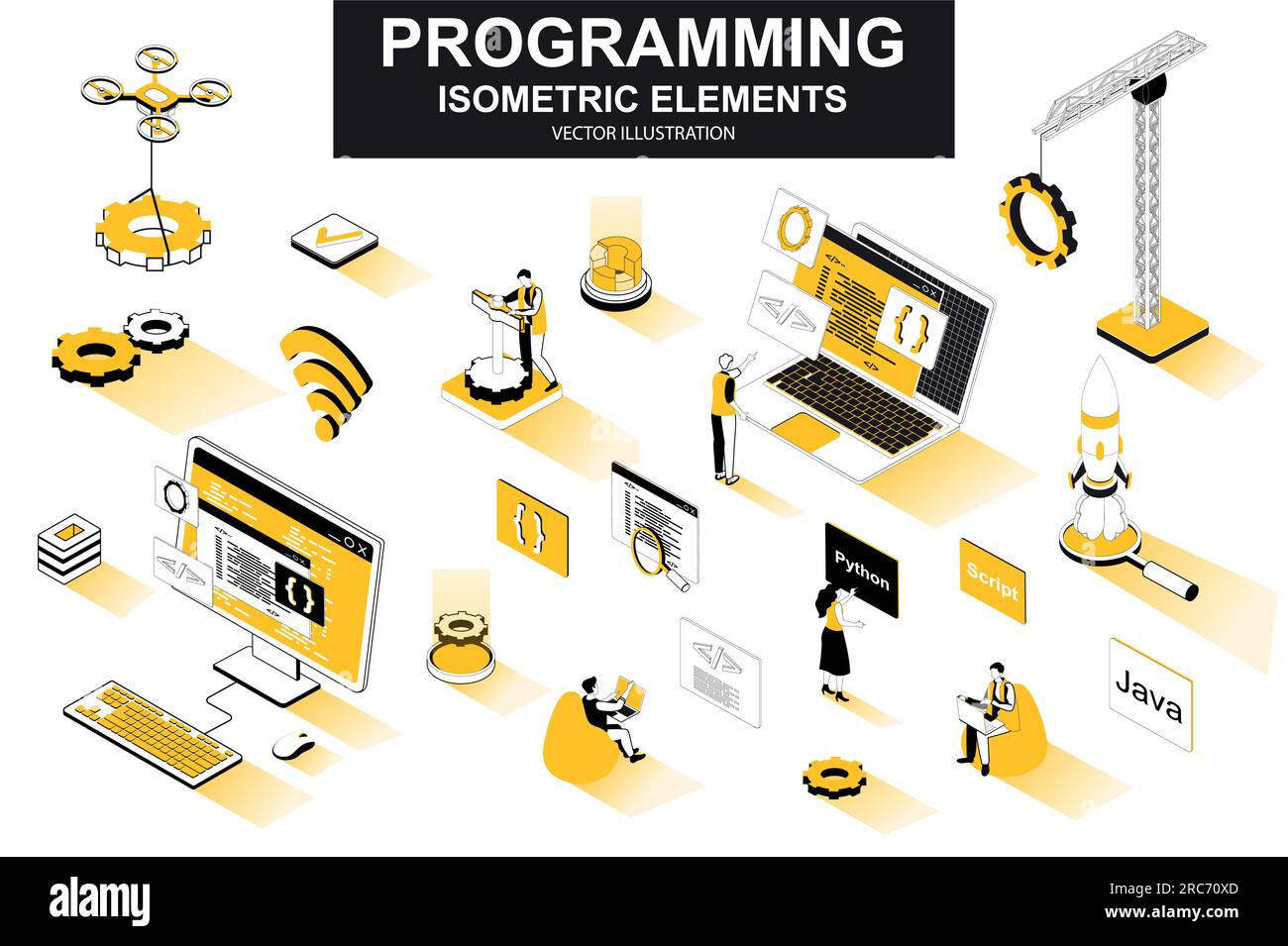 Full stack web developer background Stock Vector Images - Alamy