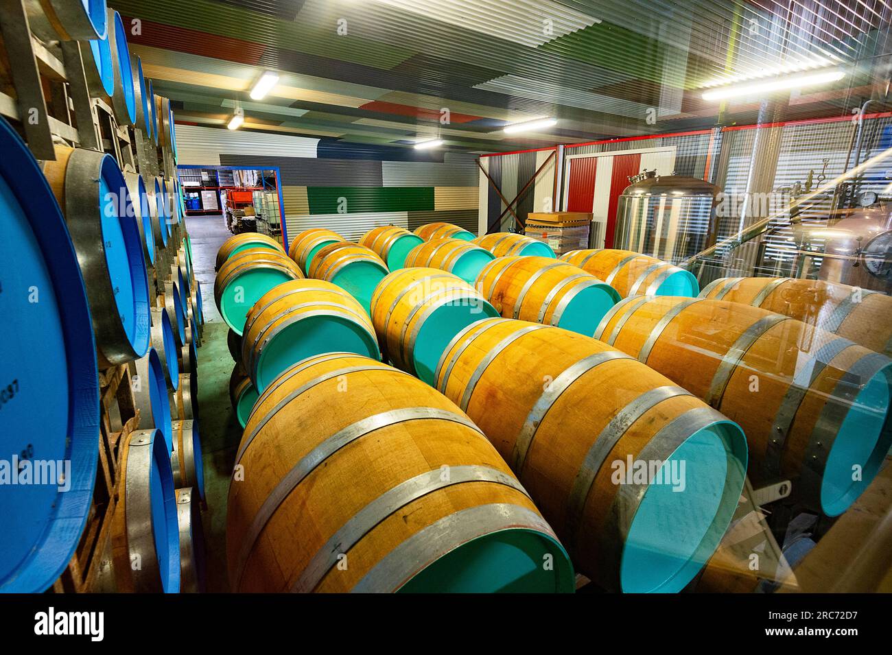 Barrels at the renowned Mt Uncle Distillery, Walkamin, Atherton Tablelands, Far North Queensland, FNQ, Australia Stock Photo