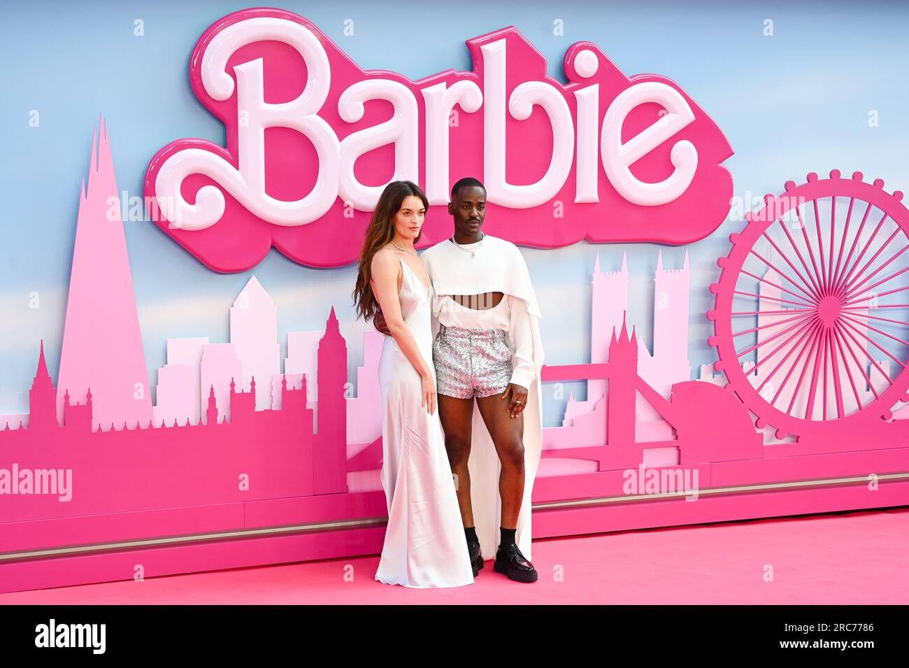 Cineworld Leicester Square, London, UK. 12th July, 2023. Ncuti Gatwa and Emma Mackey attends the European premiere of Barbie, London, UK. Credit: See Li/Picture Capital/Alamy Live News Stock Photo