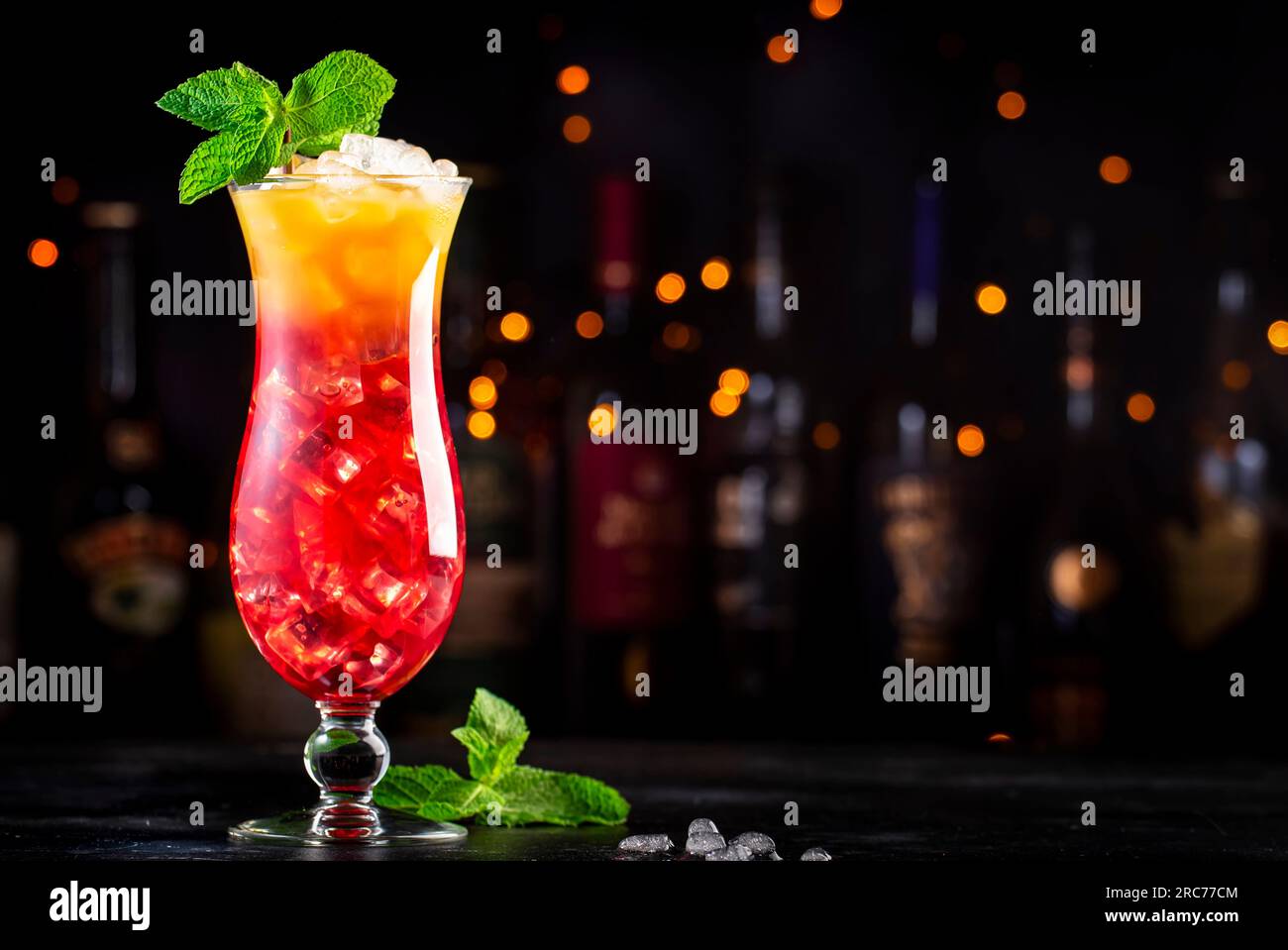 Aruba Ariba alcoholic cocktail drink with vodka, white rum, orange