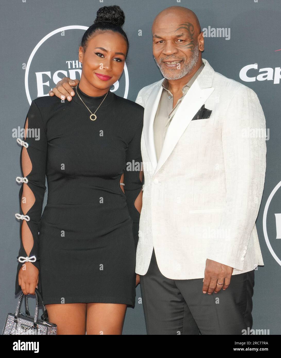 Los Angeles, USA. 12th July, 2023. (L-R) Lakiha Spicer and Mike Tyson