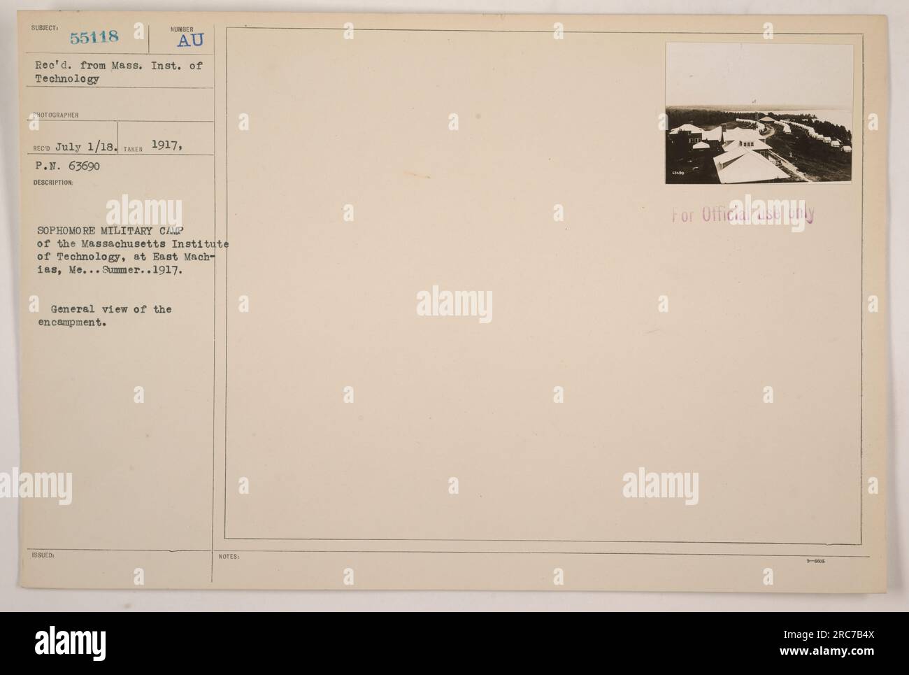 Image A photograph showing the sophomore military camp of the