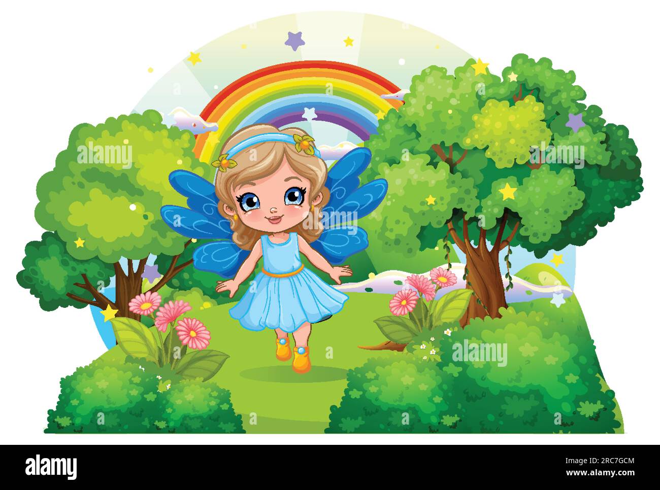 Fairy Girl in the Forest illustration Stock Vector Image & Art - Alamy