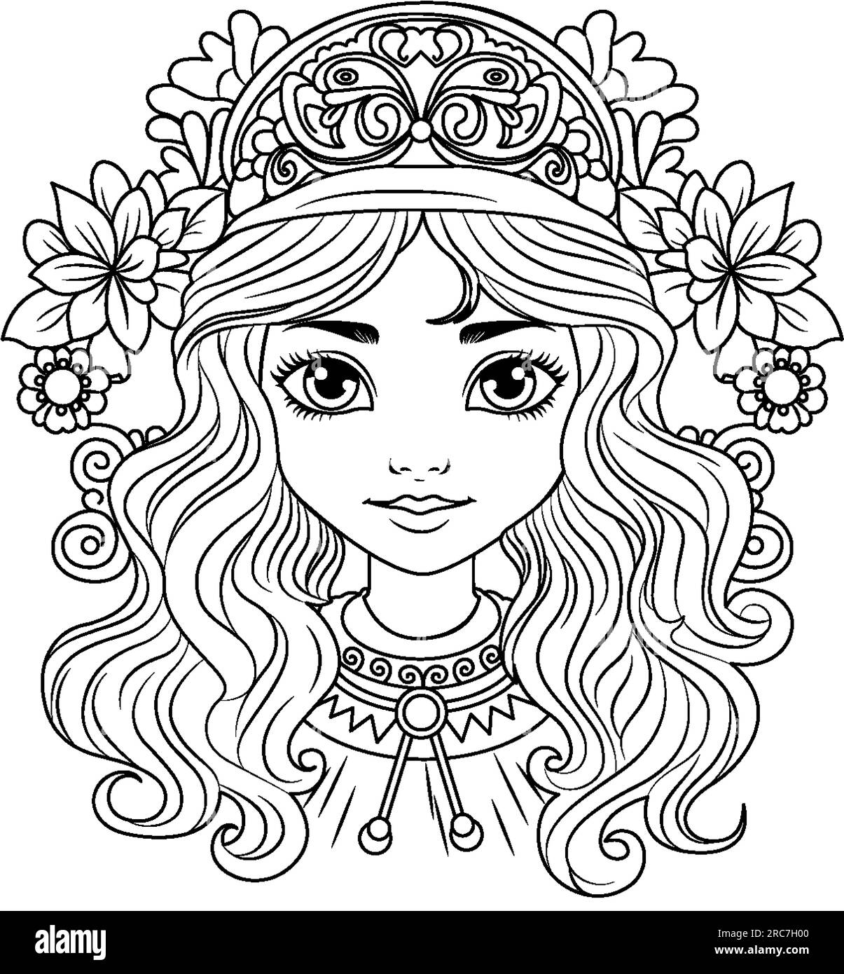 Beautiful woman portrait isolated doodle illustration Stock Vector ...